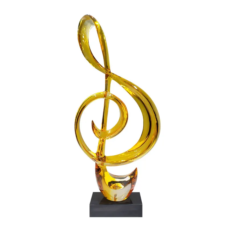 Modern simple transparent resin guitar music note sculpture living room TV cabinet musical instrument desktop decoration art