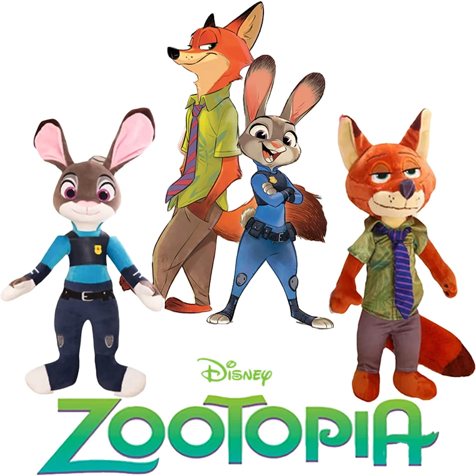 

40-50 см Disney Zootopia персонаж Ник Уайлд Джуди Хопс мультфильм милая игрушка кукла модель подарок на день рождения и Рождество для детей друзей