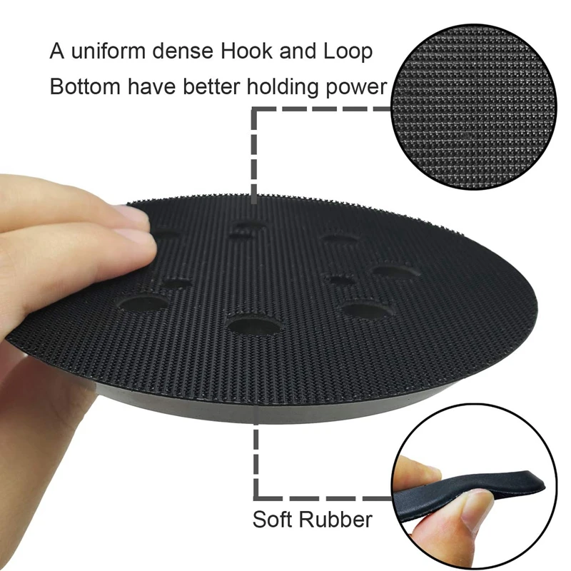 GTBL 5 Inch 8 Hole Sander Hook and Loop Replacement Sanding Pad for Makita BO5010,BO5030/K,BO5031K,BO5041K,XOB01Z Sander