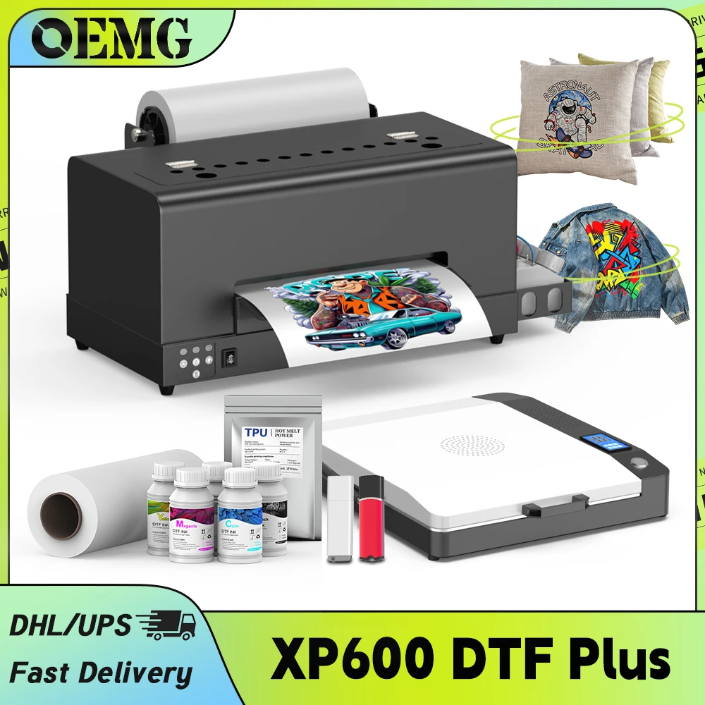 

OEMG A4 A3 DTF Printer for Epson XP600 with Ink Oven And Powder Shaker Direct to Film T-shirt Printing Machine for Clothes