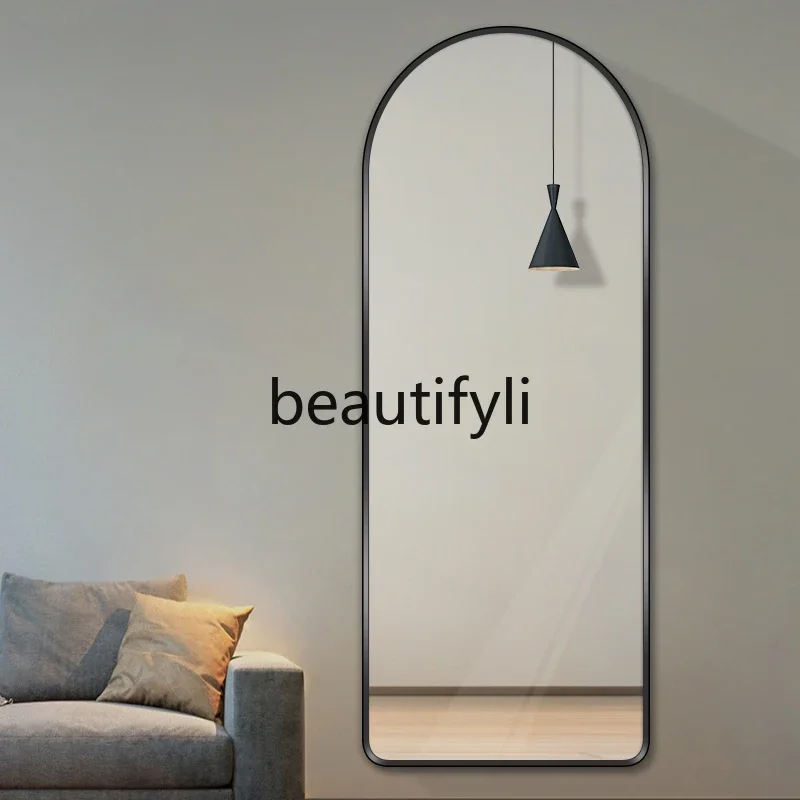 Light luxury wall-mounted mirror wall-mounted vertical floor-to-ceiling mirror