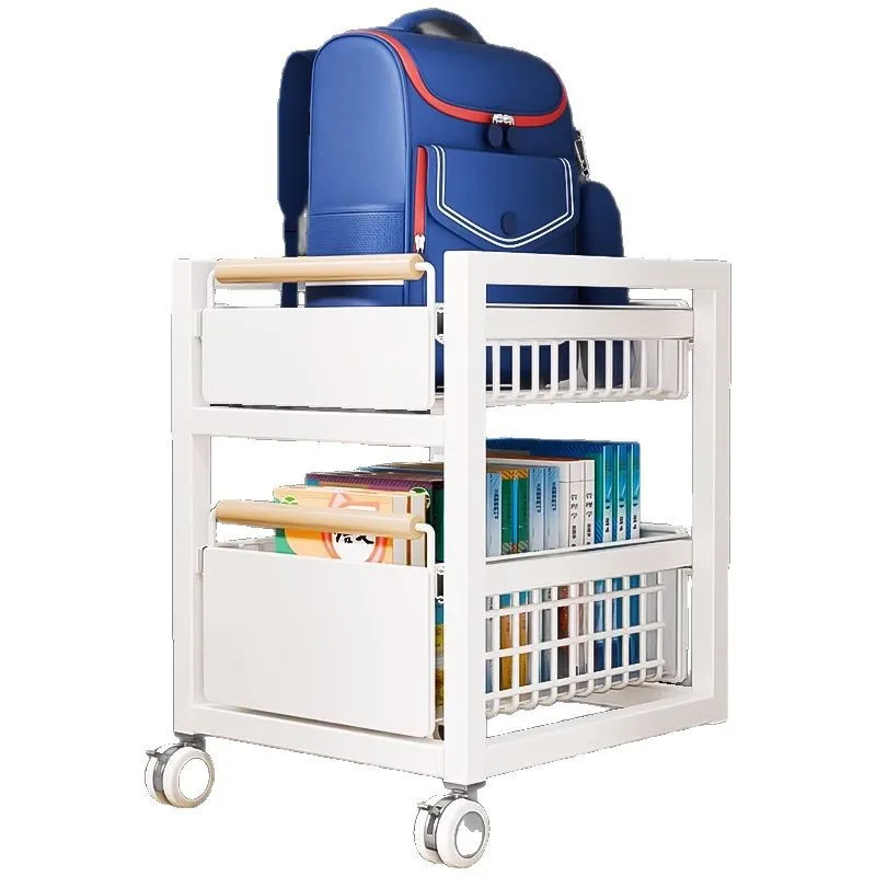 

School bag shelf with wheel removable home desk under trolley book shelf artifact bookshelf storage cabinet