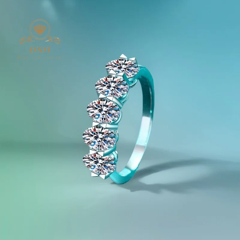 

Кольцо из стерлингового серебра 925 пробы с муассанитом 2,5 карата, изящное, с рядным оправлением, незаменимое, легкое и роскошное, женское ювелирное украшение, подарок для законодательниц моды