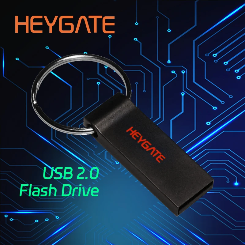 

HEYGATE Metal USB Flash Drive 128GB 64GB 32GB 16GB 8GB Keychain for PC Laptop Car TV Fast Plug & Play Memory Stick Mini Pendrive