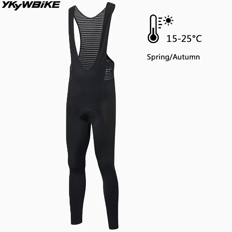 

YKYWBIKE Men's MTB Cycling Bib Pants Spring Autumn Pro Bike Comfortable Quick Dry Road Tight Long Breathable Ride Trousers