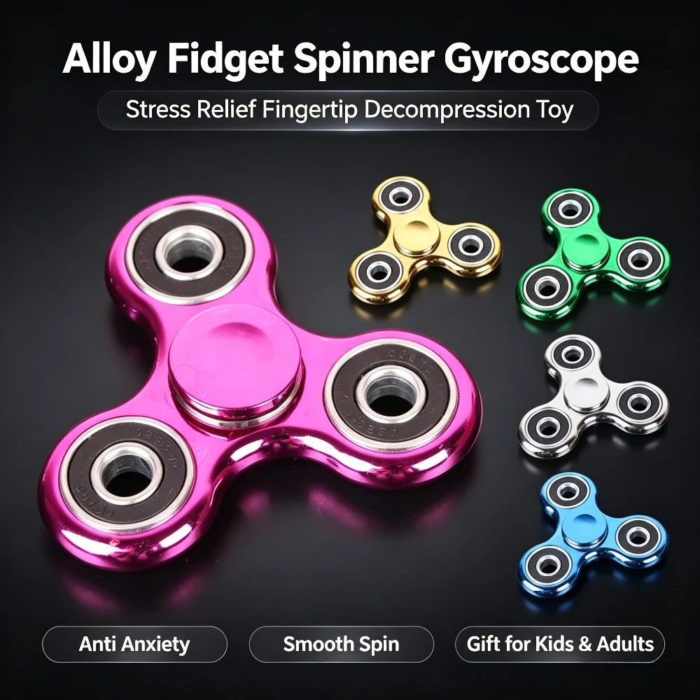Alloy Fidget Spinner Gyroscope Stress Relief Toy Fingertip Decompression Spinner Anti Anxiety Gift
