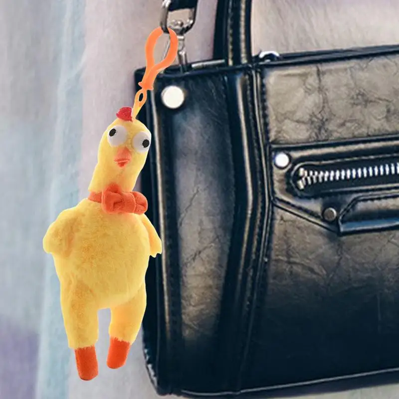 Plush Bag Charm Backpack Ornament Chicken Cute Plush Toy Bag Pendant Stuffed Animal Soft Keychain Charm For Bag Purse Backpack