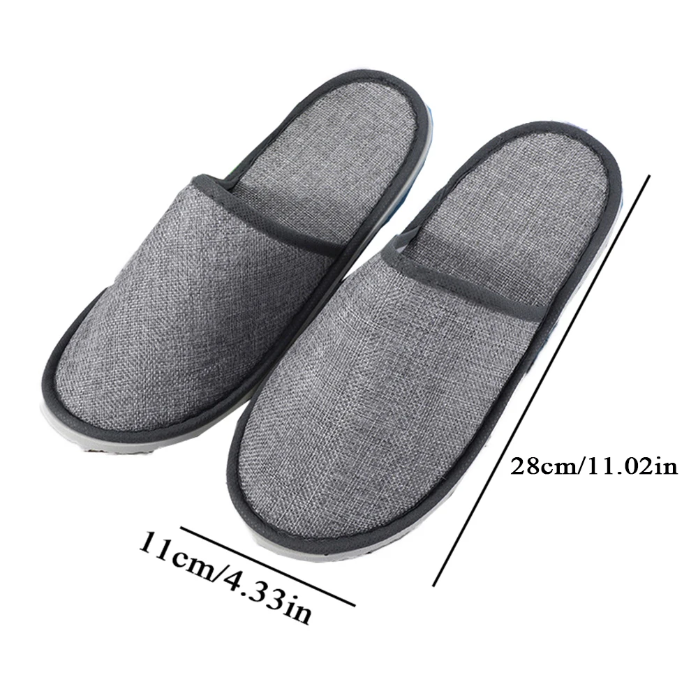 1/5Pairs Universal Hotel Slippers Thick Soled Solid Linen Slippers Set Sanitary Party Home Guest Use Footwear Wholesale Open Toe