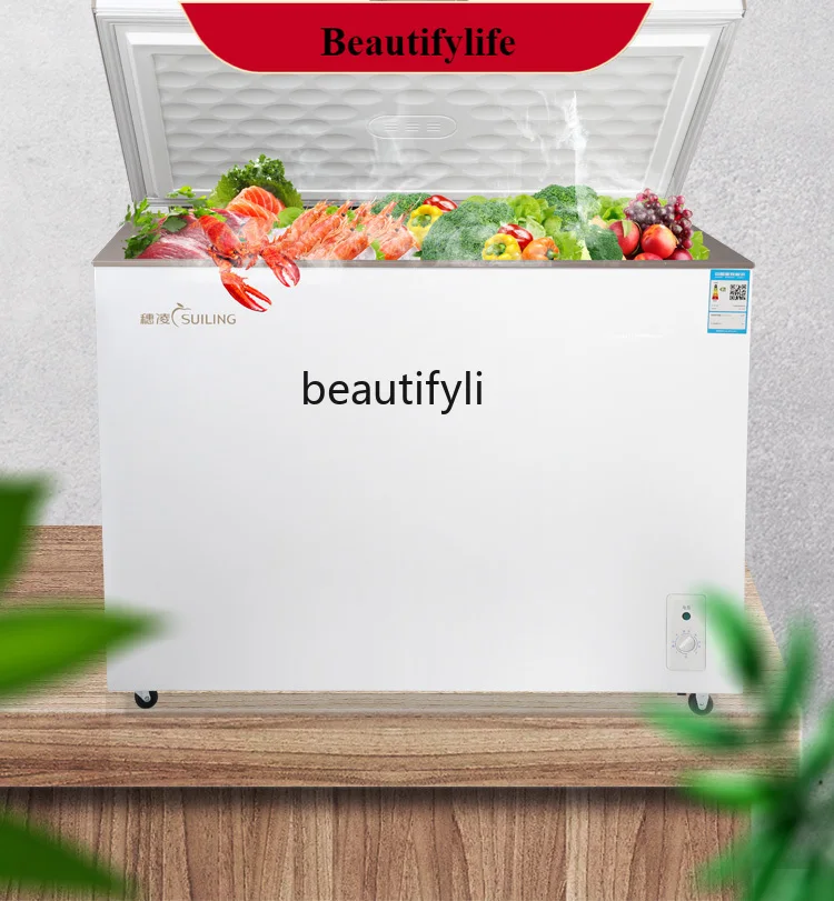 

E132 Freezer Commercial Large Capacity Freezer Single Temperature Refrigerator Freeze Storage Dual-Use Fast Frozen Refrigerator