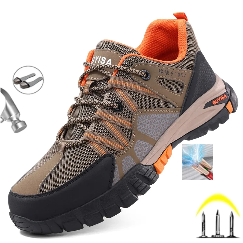 Latest 2024 Fashion Insulation 10KV Men Safety Work Shoes Sneakers Steel Toe Anti Smashing Indestructible Male Footwear