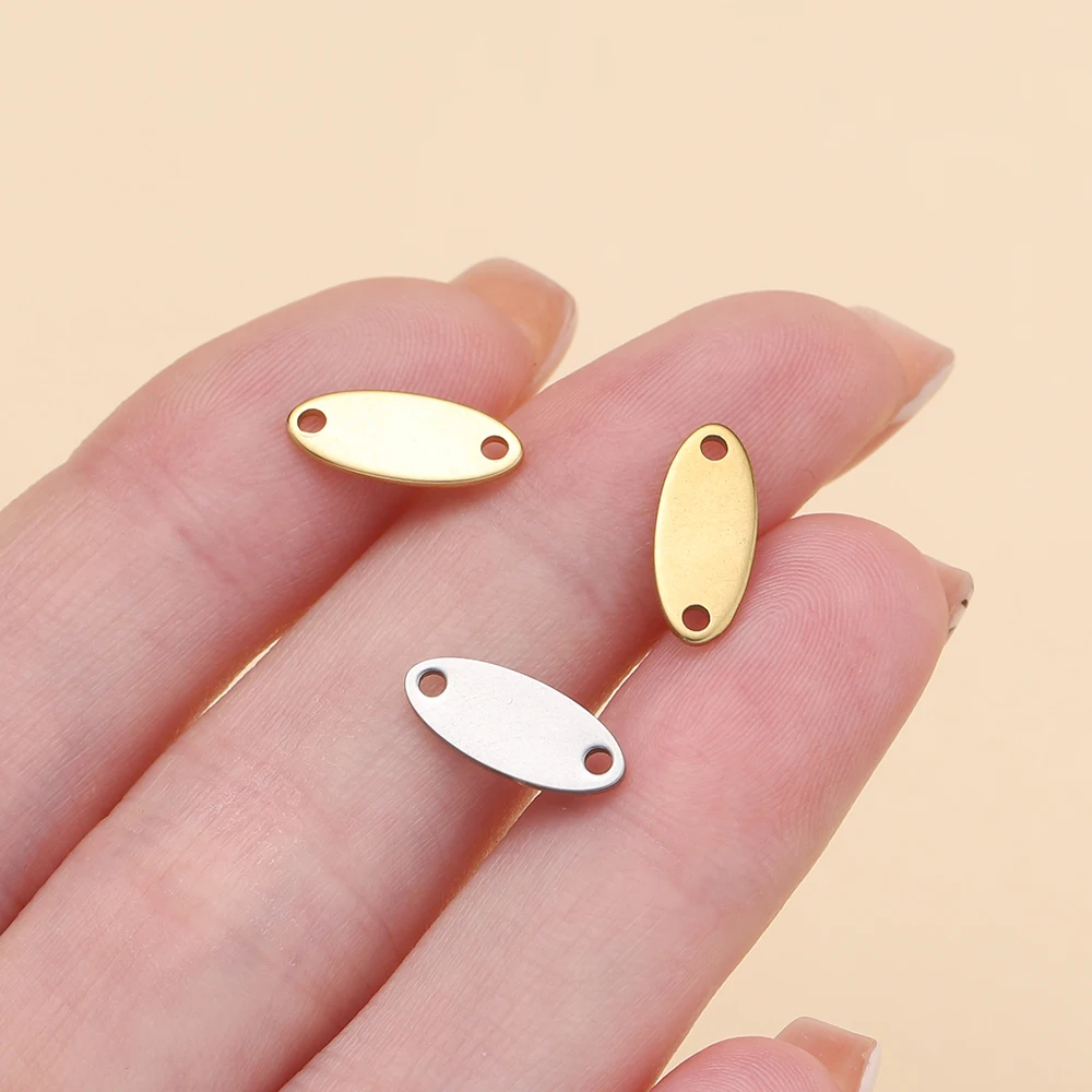 10/20Piece/Pack Stainless Steel Dog Tag Double Hole Hexagon Charms Pendants For DIY Necklace Jewelry Making Accessories