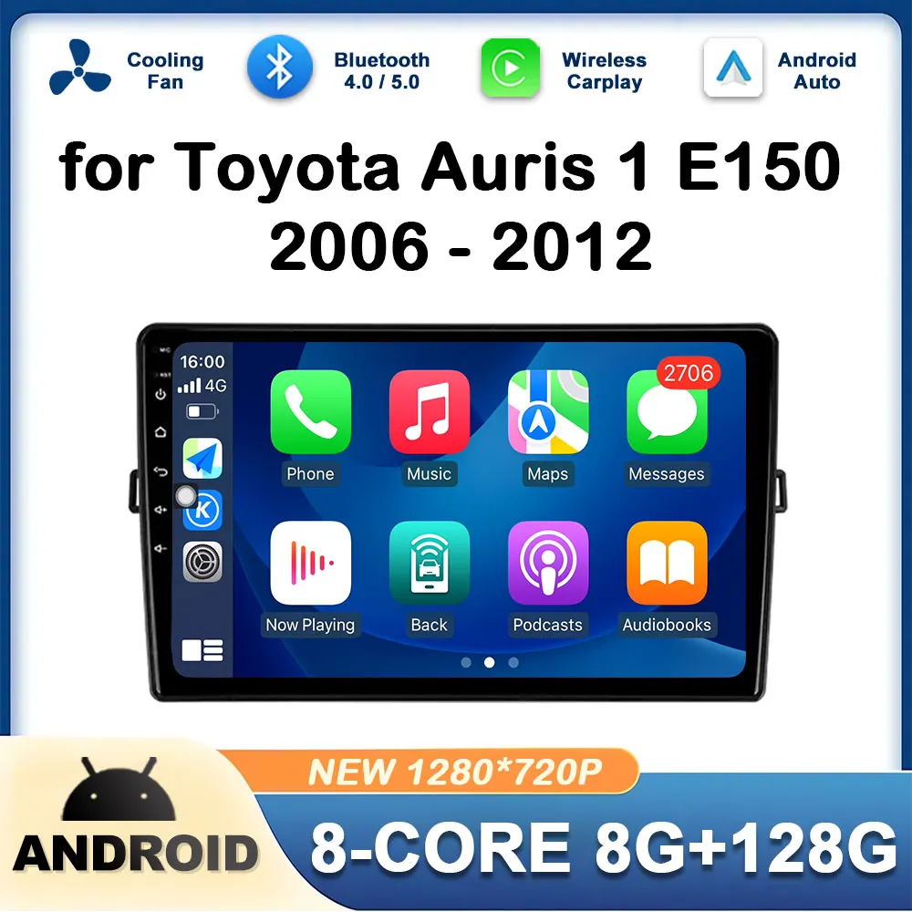 

10 " for Toyota Auris 1 E150 2006 2007 - 2012 Head Unit Car Radio Audio Player No 2 din DSP Stereo GPS Navi Android OS Head Unit