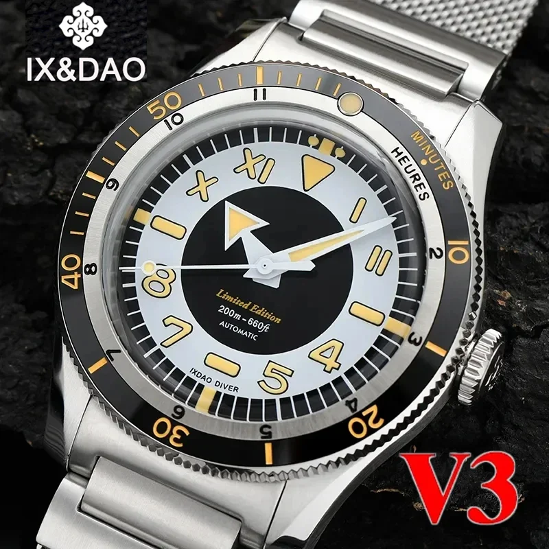 

IX & DAO IPOSE ETA-2824 Мужские часы с механизмом 5303 Автоматические механические спортивные ретро повседневные платья для дайвинга 200 м Водонепроницаемые Reloj Hombre