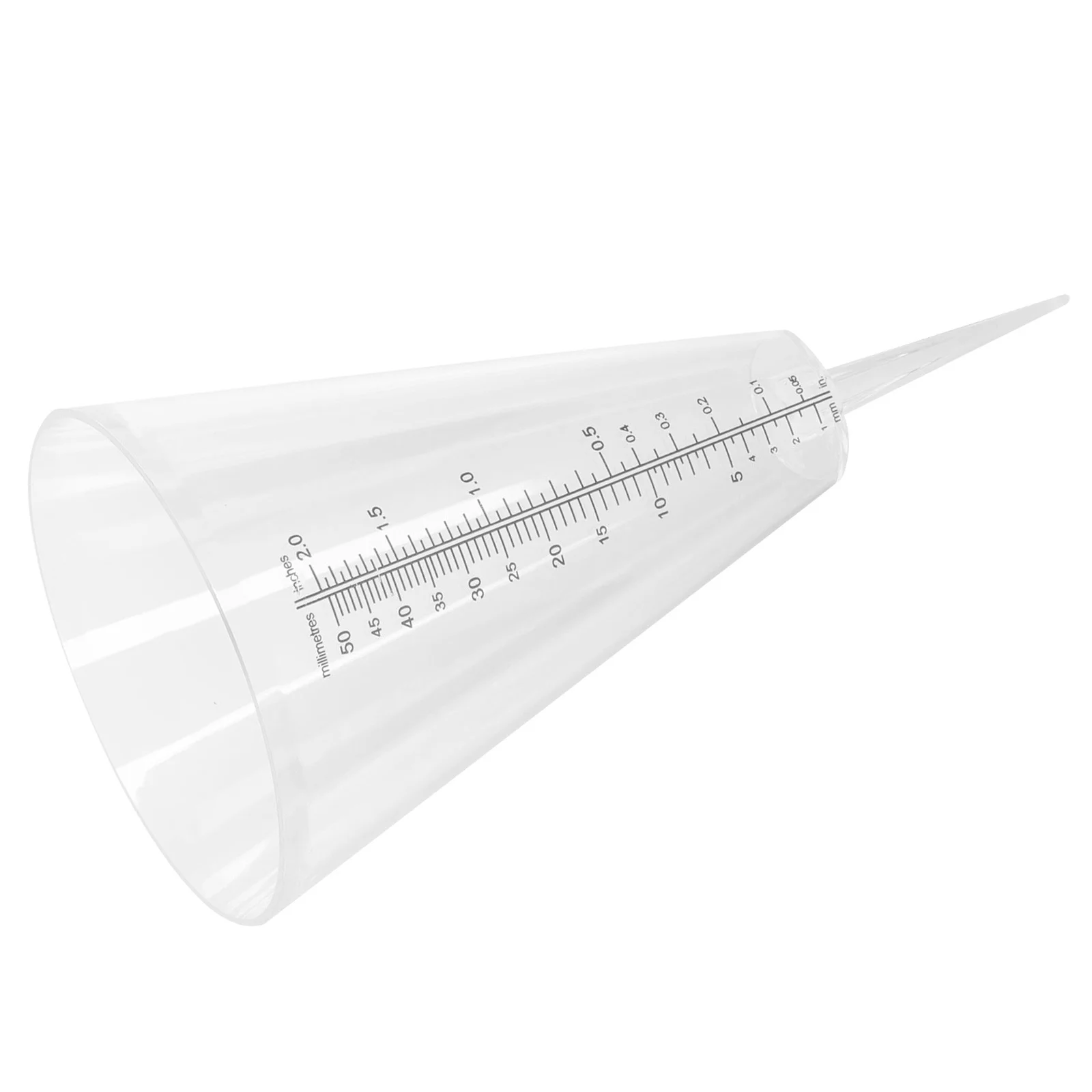 

1Pcs Plastic Rain Gauge Transparent Cone Design with Ground Spike for Easy Reading of Rain Levels Outdoors Rainfall Meter