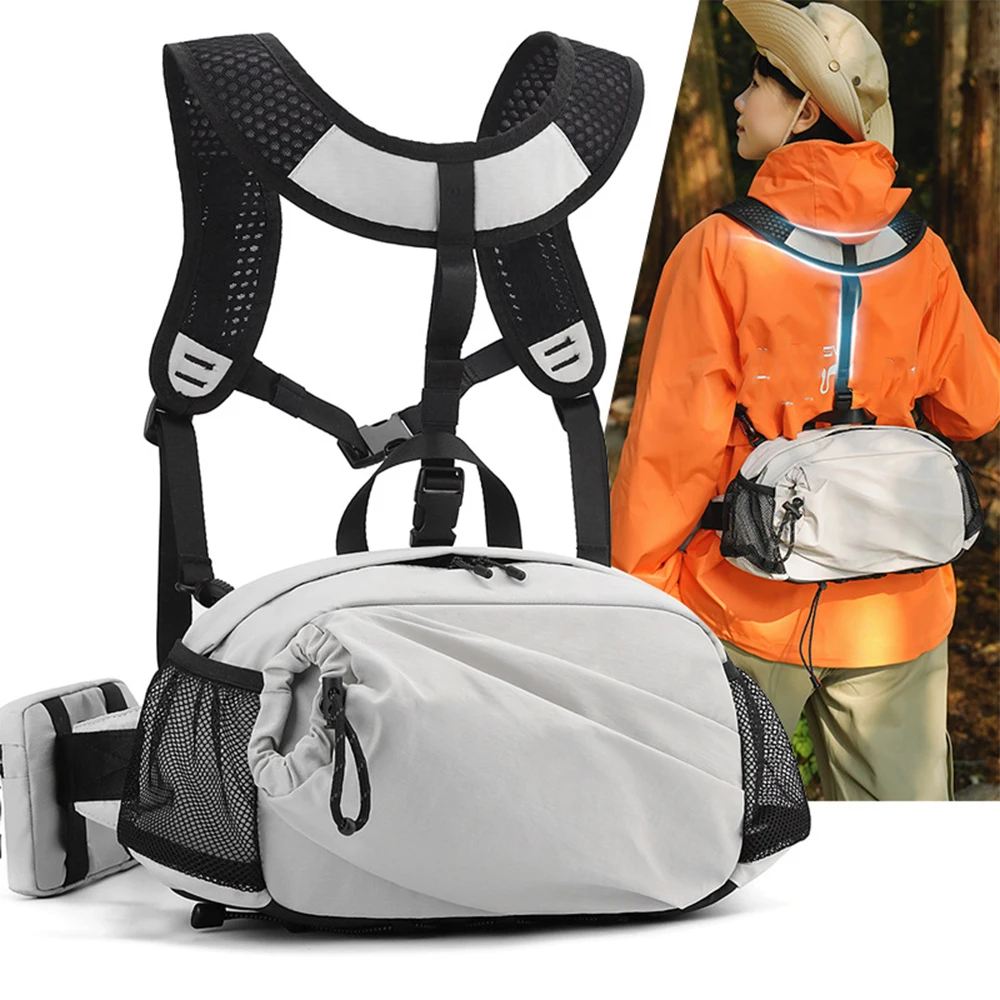 

Tactical Chest Bag Pouch Large Capacity Waterproof Breathable Waist Pack Unisex Lightweight Backpack for Cycling Mountaineering