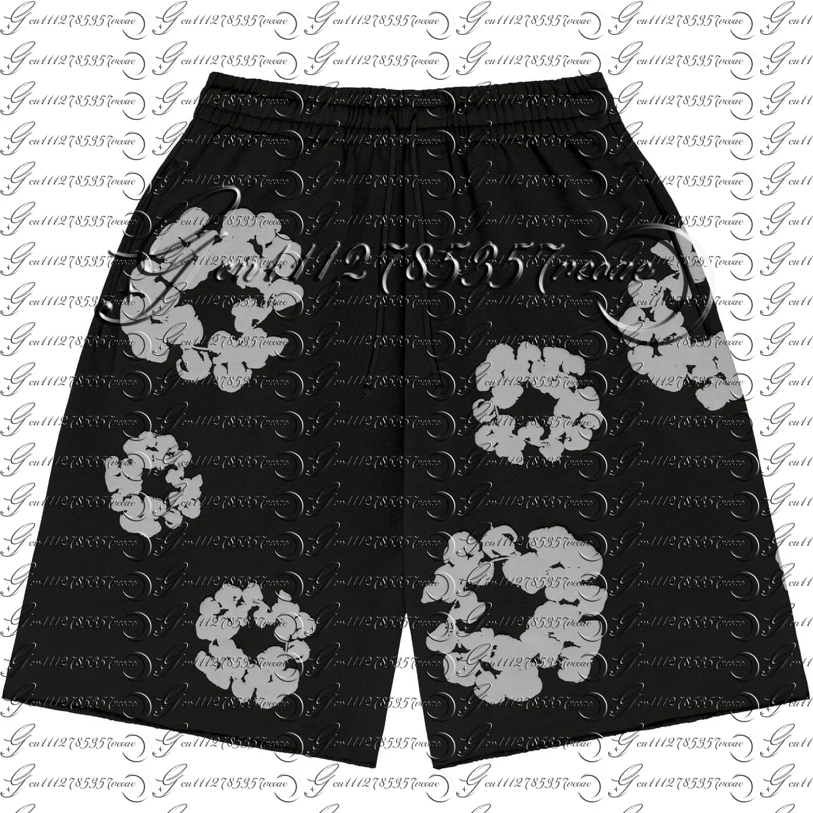 2026 Summer New Men's Navy Wreath 3D Print Sweat Shorts Oversized Pants, Suitable for Daily Wear and Training FamilyMatching