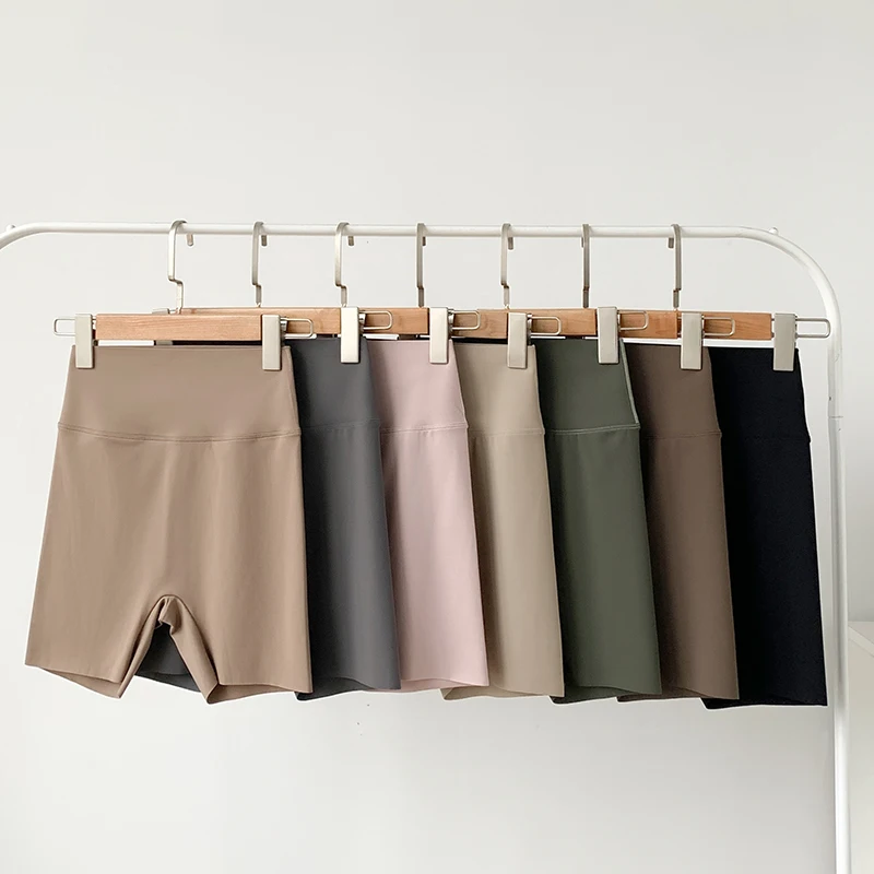 New women's three inch shark yoga shorts anti slip safety shorts tummy control butt lift summer base layer pants for daily