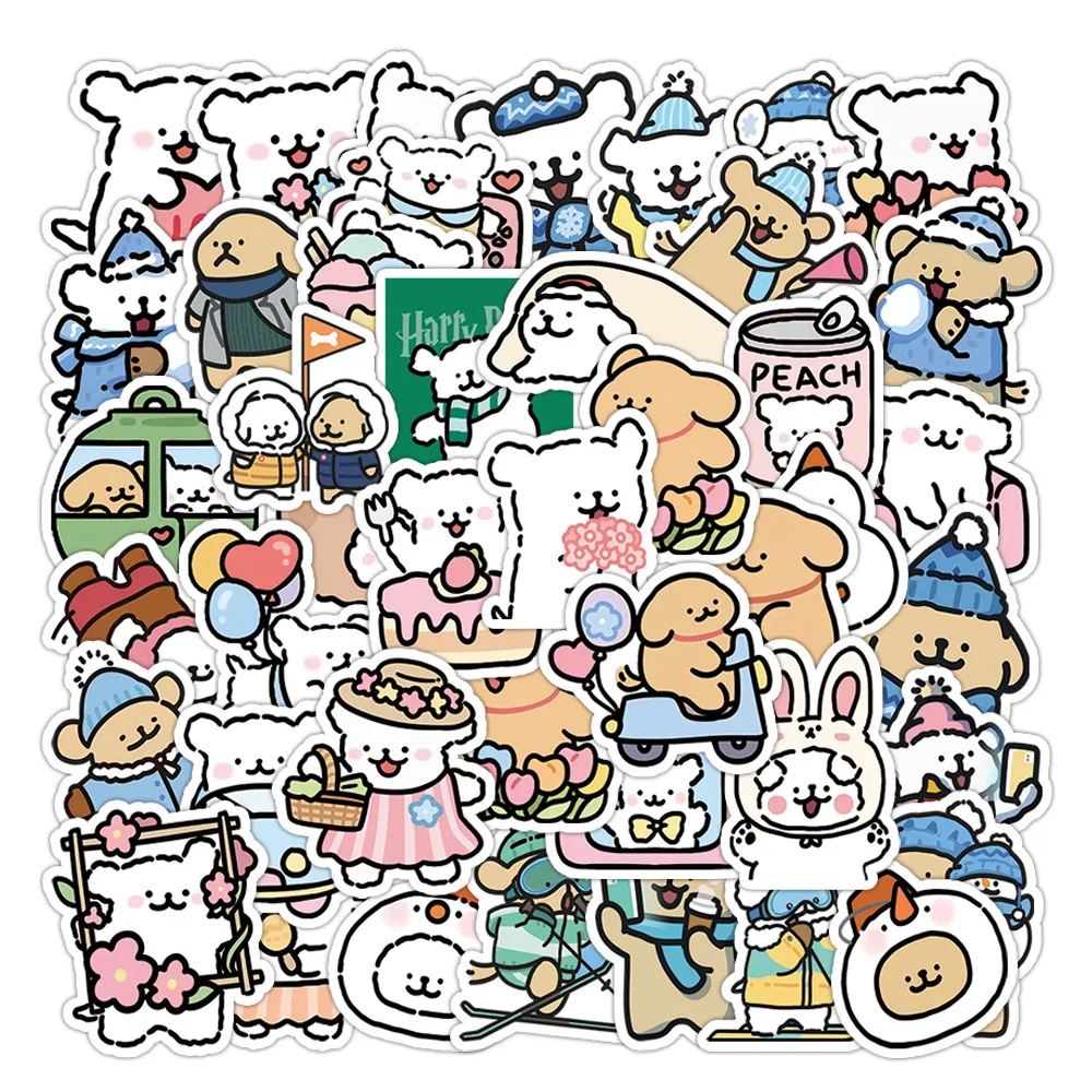 Autocollant Graffiti Ddog ligne mignonne, 50 pièces, décoration DIY, étui de téléphone portable, carnet de notes, Skateboard, tasse d'eau, jouet pour enfants, cadeau