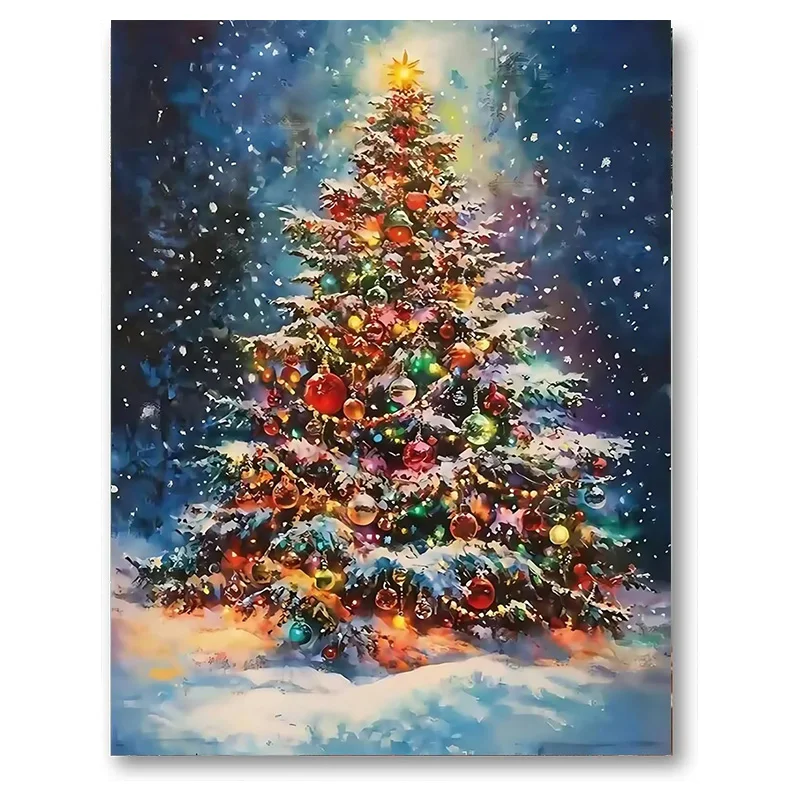 AB Drill Diamant-Malerei-Set für Erwachsene, Weihnachtsbaum-Muster, Strass-Kunst-Malerei-Set, Weihnachtsdekoration, Wandbild