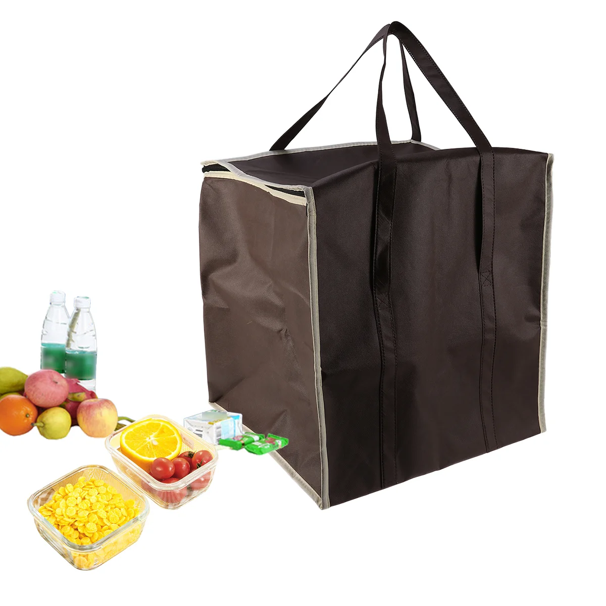 Nonwovens Insulated Tote Bag Luch Bag Cooler Bag Food Delivery Bags Grocery Bag (40 x 40 x 43cm) Insulated Grocery Bag