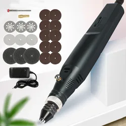 Mini Electric Drill Grinder with Drill Bit Sets 12V Portable Electric Carving Pen Rotary Household Drill Polish Grinding Machine