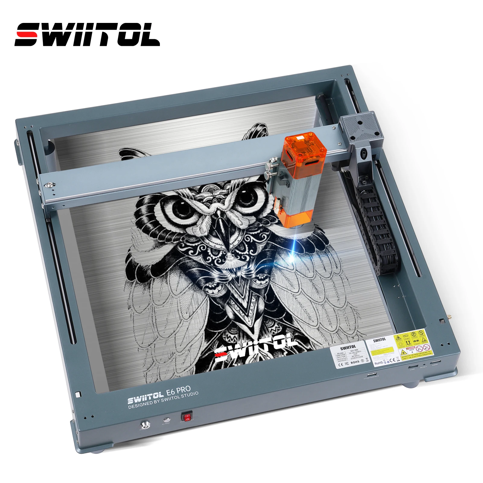 

Swiitol E6 Pro 6W Laser Engraver 36000mm/Min Integrated Structure High Speed Engraving 365*305mm Work Area with 0.06mm