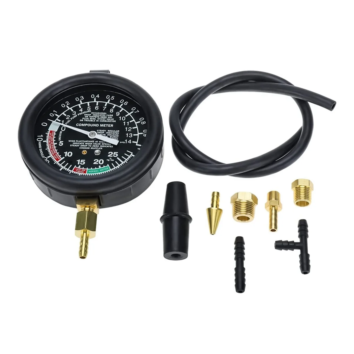 Car Vacuum and Fuel Pump Tester Gauge Kit, Fuel Pump and Vacuum Tester Gauge, Leak Carburetor Pressure Diagnostics