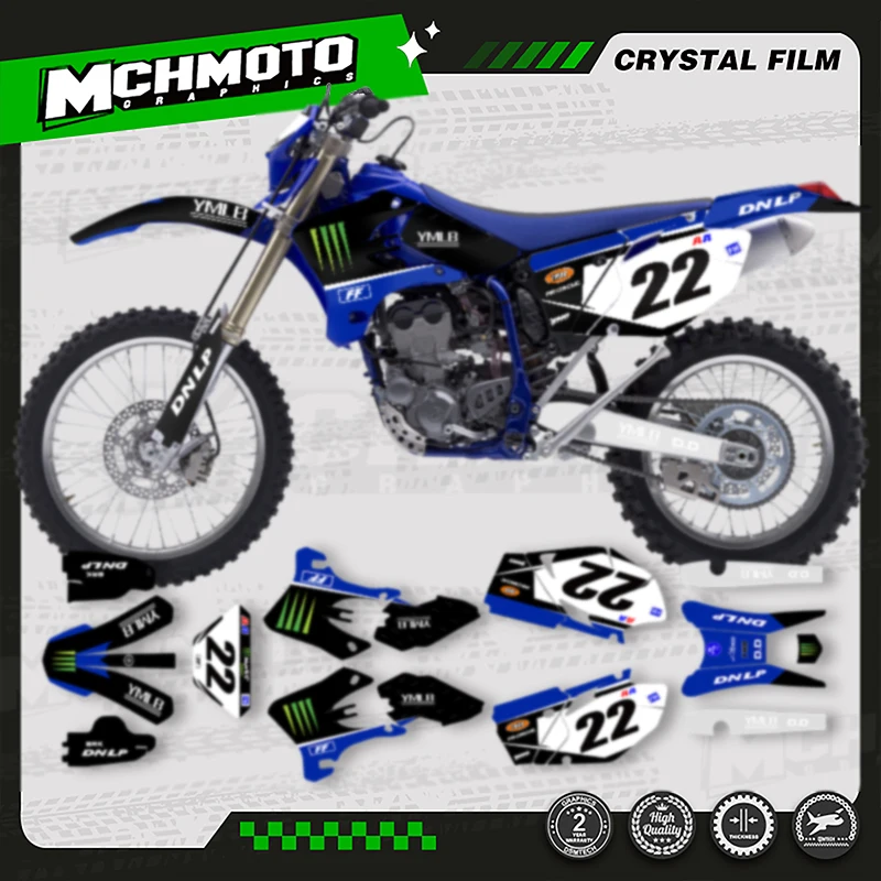 

MCHMFG Custom Motorcycle Graphics Stickers Kits For YAMAHA 2003 WRF 250 450 WR450F 2004 2005 2006 WR250F Number Name Custom