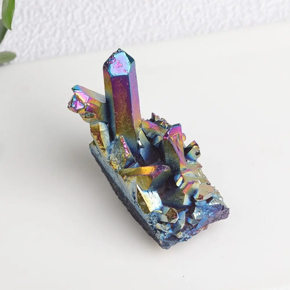 Degaussing Home Decoration Rainbow Titanium Quartz Rough Grinding Stone Ornaments Reiki Stone Specimen Mineral Crystal Cluster