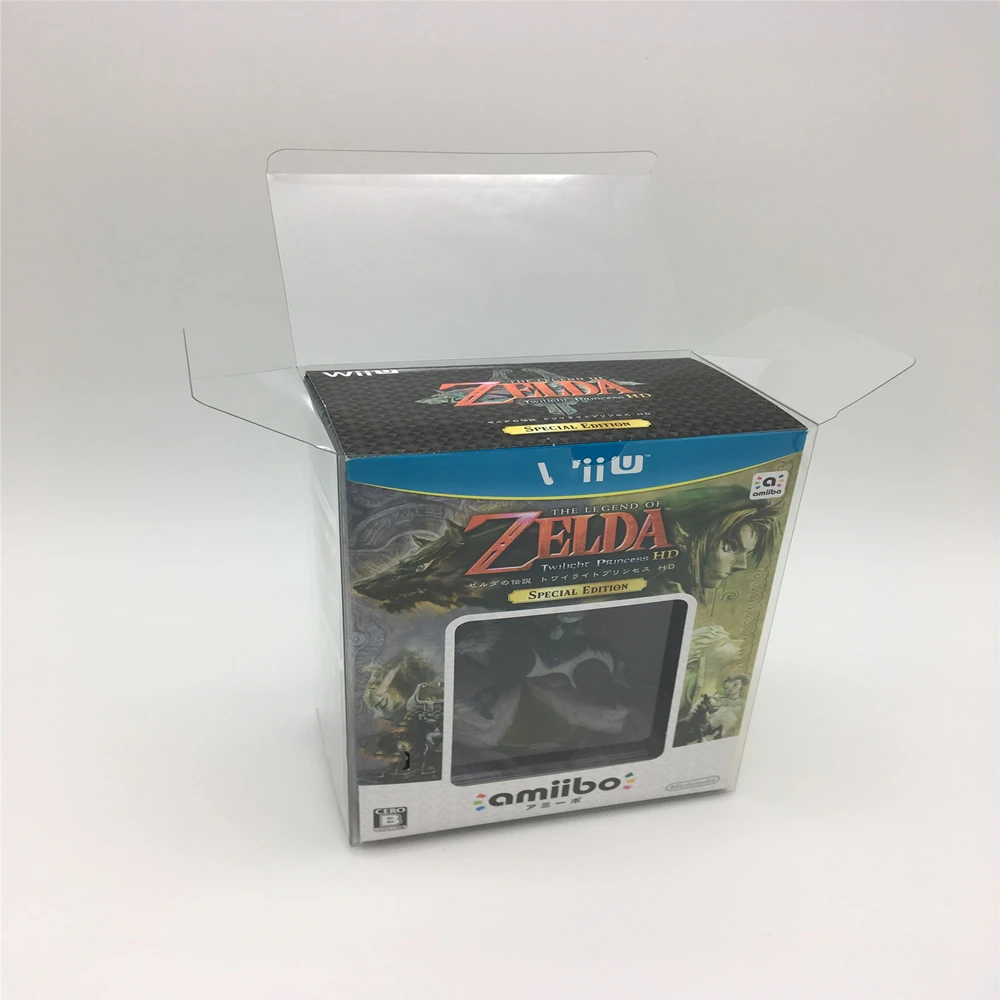 Transparent Box Protector For Nintendo WII U/The Legend of Zelda: Twilight Princess Collect Boxes Game Shell Clear Display Case