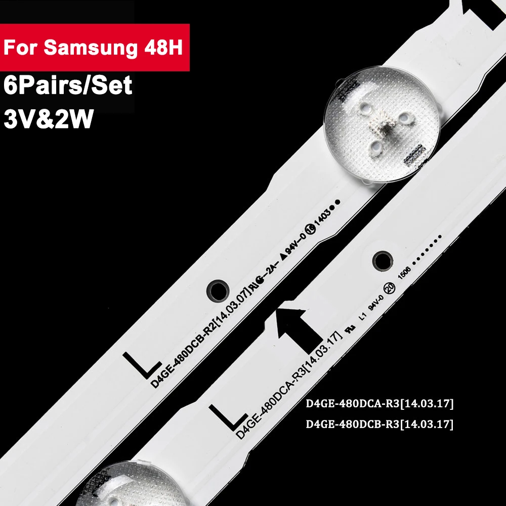 la tira conduzida de la tevê de 12pcs para Samsung 48inch 6 + 3led UE48J6330 UE48H6470 UE48H6240 UE48h5270 UE48H6230AK UE48J6270 UE48H6650AT