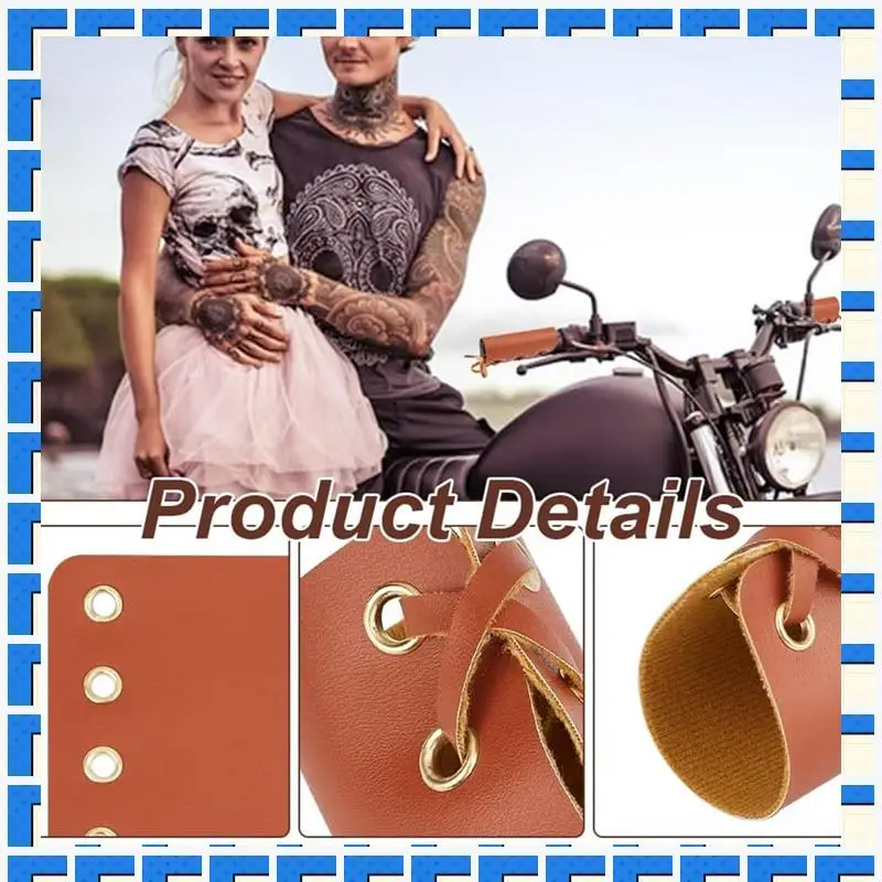 

ABNG 10 Sets Motorcycle Handlebar Wraps With Rope 4.3 X 4.5 Inch Motorcycle Thruster Grip Covers For Motorcycle Chopper