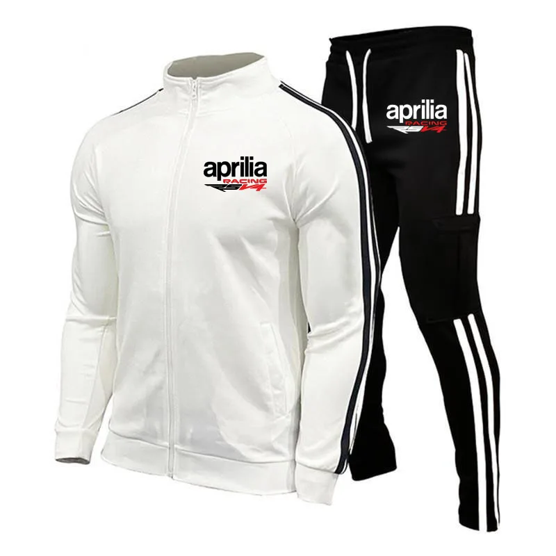 Primavera autunno abbigliamento sportivo da uomo set giacca + pantaloni Aprilia rsv4 stampa outdoor fashion fitness tuta classica giacca da uomo