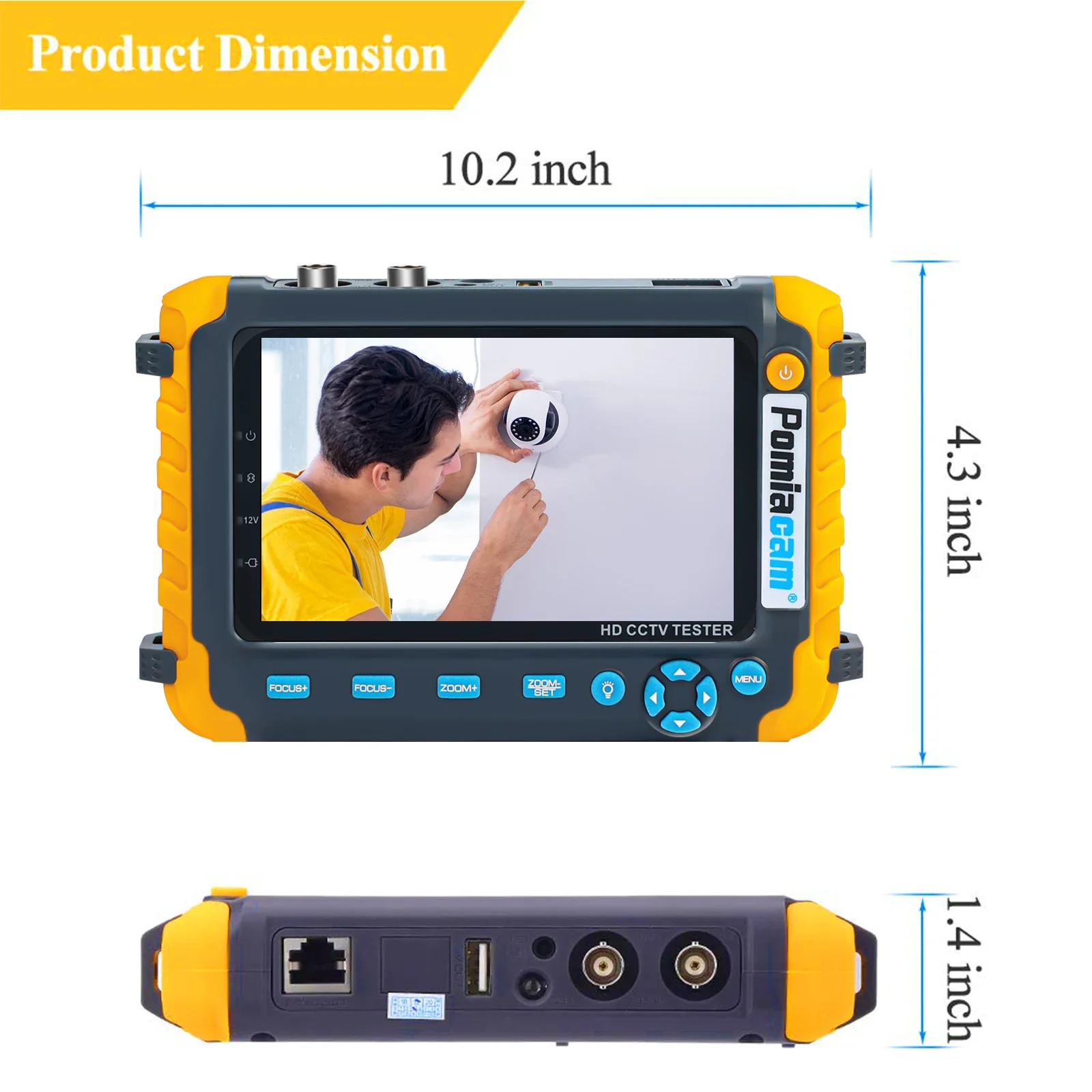 analogico security camera tester tft lcd monitor para em tvi ahd cvi cam tester analogico video e teste de audio iv8w 8mp 5 01