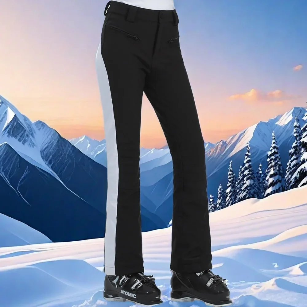 New 2025 Skiing Pants for Women Outdoor Waterproof Warm Snow Trousers Winter High Elasticity Ski Pants Alpine Sport Slim Clothes