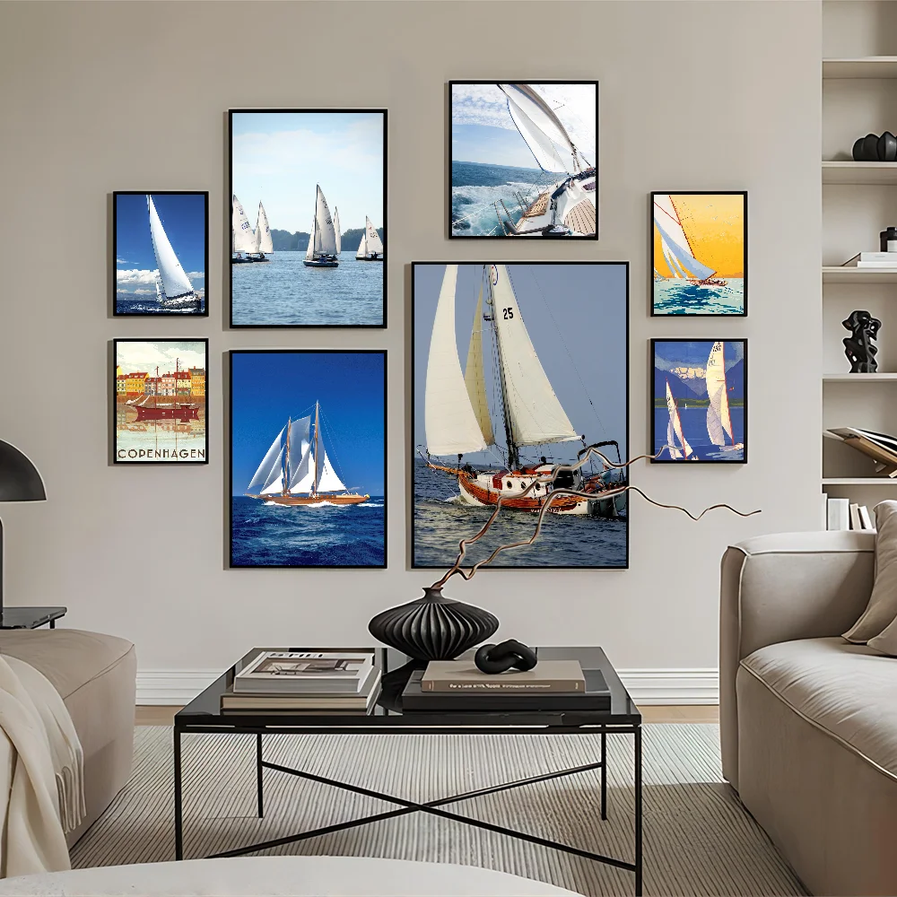 Sailing Boat Classic Movie Posters Vintage Room Bar Cafe Decor Stickers Wall Painting