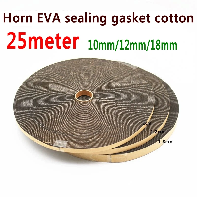 25 meters 10 12 18 mm Audio modification speaker foam EVA sealing strip sponge washer shockproof adhesive