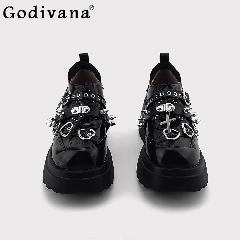 

Black Platform Shoes 2025 New Spring British Style Leather Shoes Women's Retro Jk Single Shoes