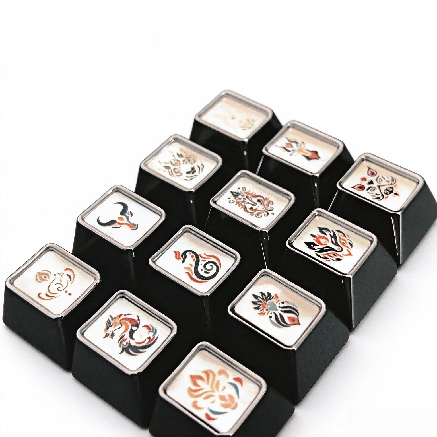 12 Zodiac Mother-of-Pearl Inlay Metal Artisan Keycap, Custom Single Replacement Key Cap Compatible with MX Switch Mechanical