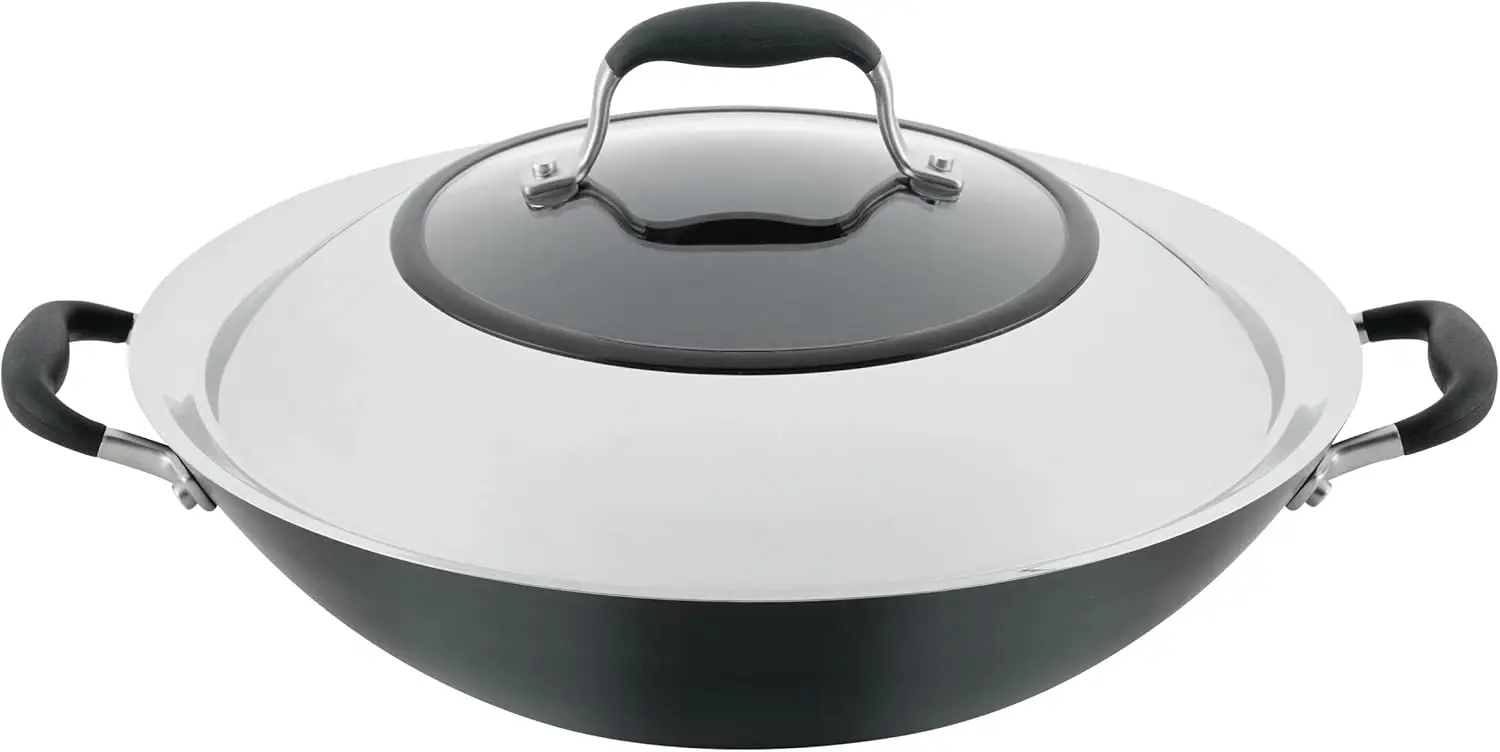 

Hard-Anodized Nonstick Open Stock Cookware- Woks (14-Inch, Onyx),6.01 Quarts,Versatile nonstick wok is oven safe to 400°F