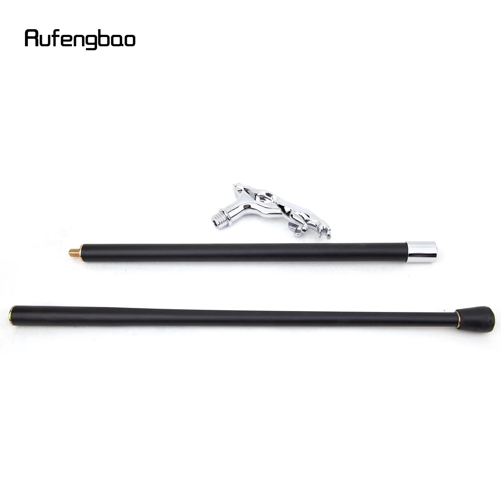 عصا مشي عصرية فضية فاخرة على شكل الفهد للحفلات، عصا مشي أنيقة بمقبض كروسير 93 سم