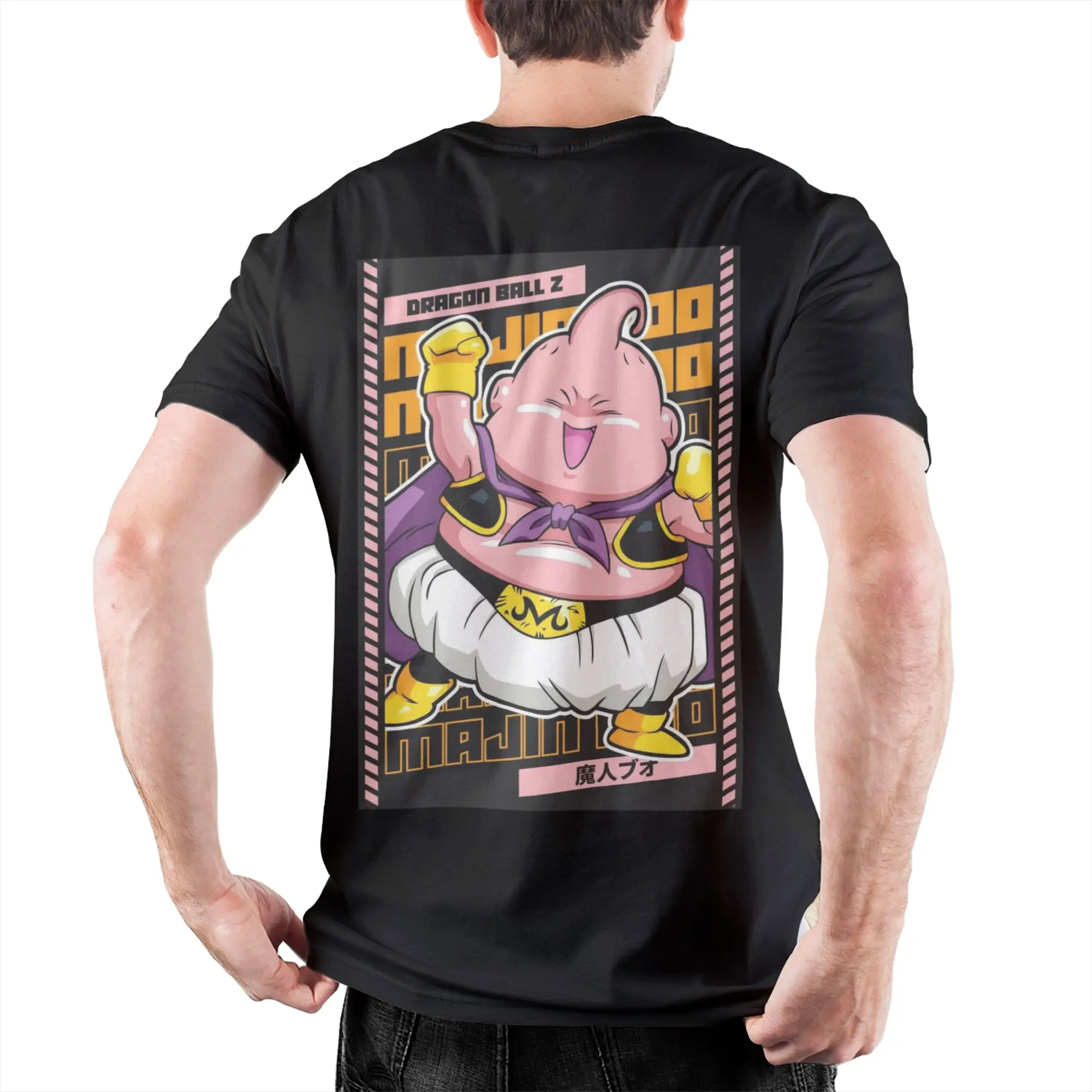 Herren Damen Dragon Ball Majin Buu Charms T-Shirt 100% Baumwolle Tops Lustiges Kurzarm-T-Shirt mit Rundhalsausschnitt Geschenkidee T-Shirt