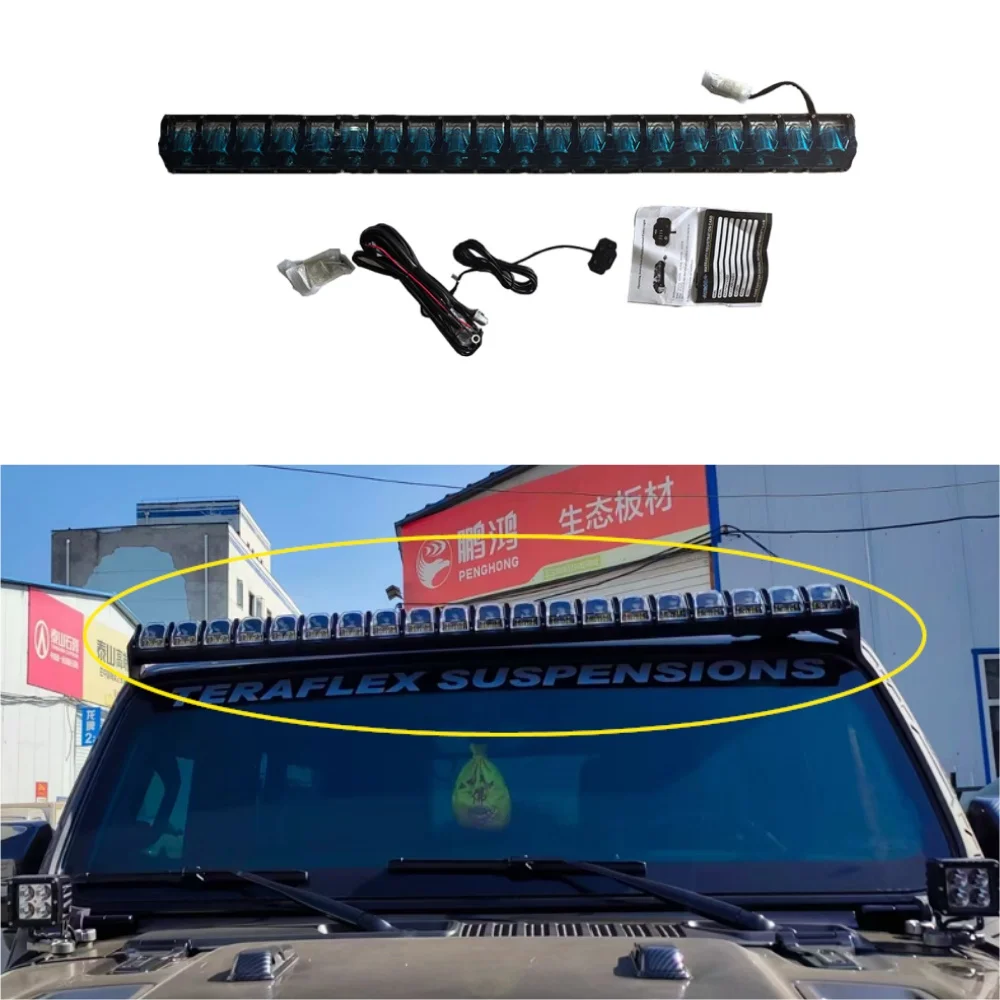 J9057 Светодиодная панель RGB для Jeep Wrangler JL 2018+, черный алюминиевый сплав, 51 дюйм, популярный дизайн J9057 Светодиодная панель RGB для Jeep Wrangler JL 2018+, черный алюминиевый сплав, 51 дюйм, популярный дизайн