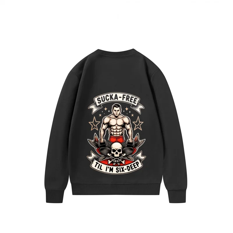 سويت شيرت رجالي أسود خالٍ من السوكا حتى أنا ستة عميقة مطبوع عليه رسومات كاجوال ملابس الشارع #3