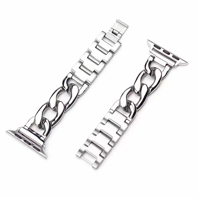 Metallic Chain Watch Strap for Apple Watch S10 Women Bracelet