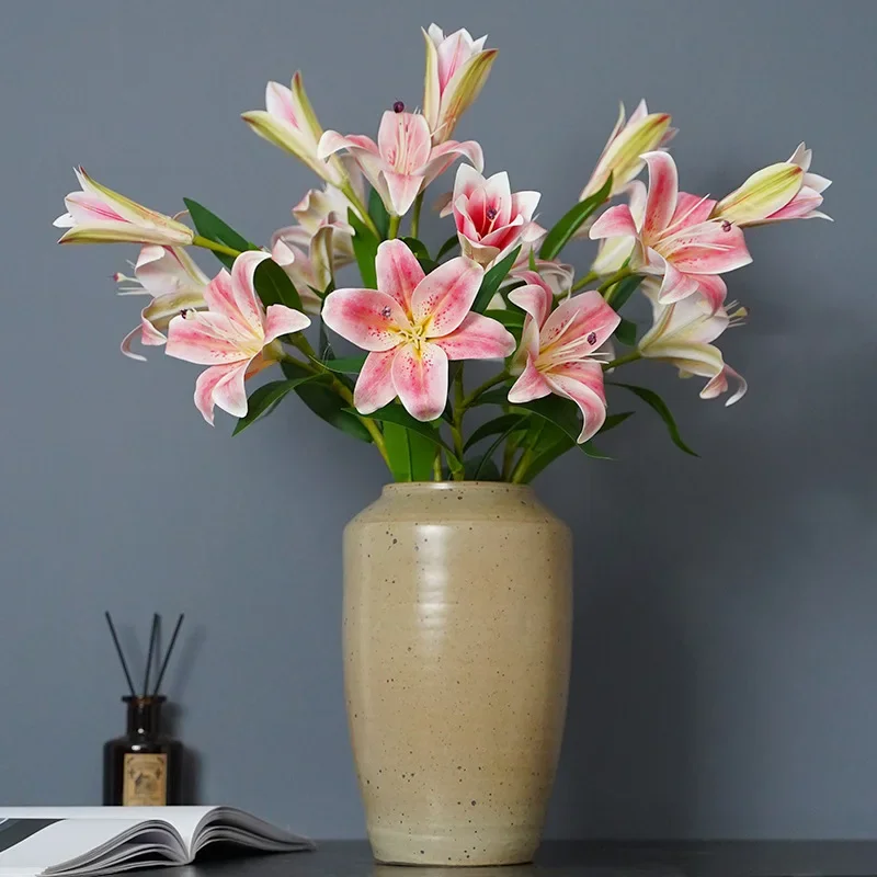 3 Artificial Lilies, Living Room Decoration Flowers, 3D Wedding Lobby Decoration, False Flowers