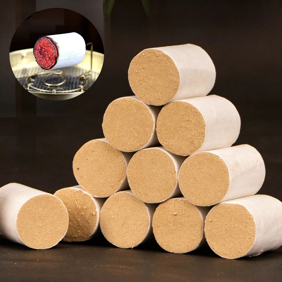 54Pcs/Bag 18x27mm Natural Wormwood Moxa Rolls Mugwort Moxa Sticks for Home Warmth & Relaxing Massage
