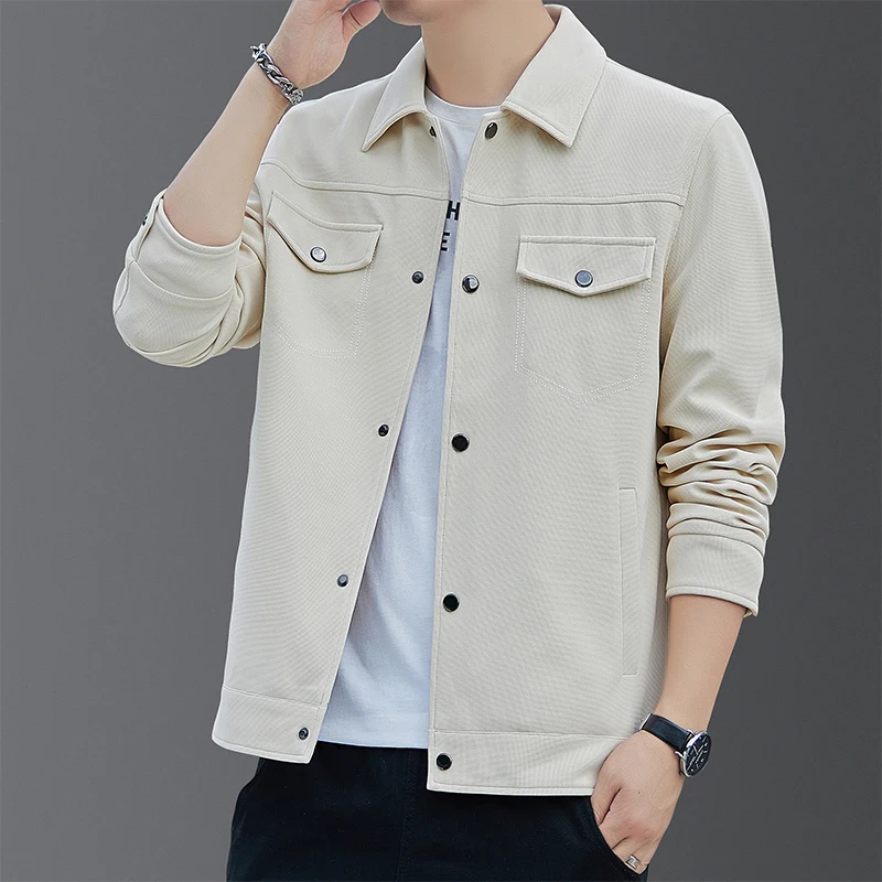 

Мужская повседневная куртка-жакет с воротником, удлиненная, осенне-зимняя, новая, рабочая, универсальная, из полиэфирного волокна, приталенного кроя