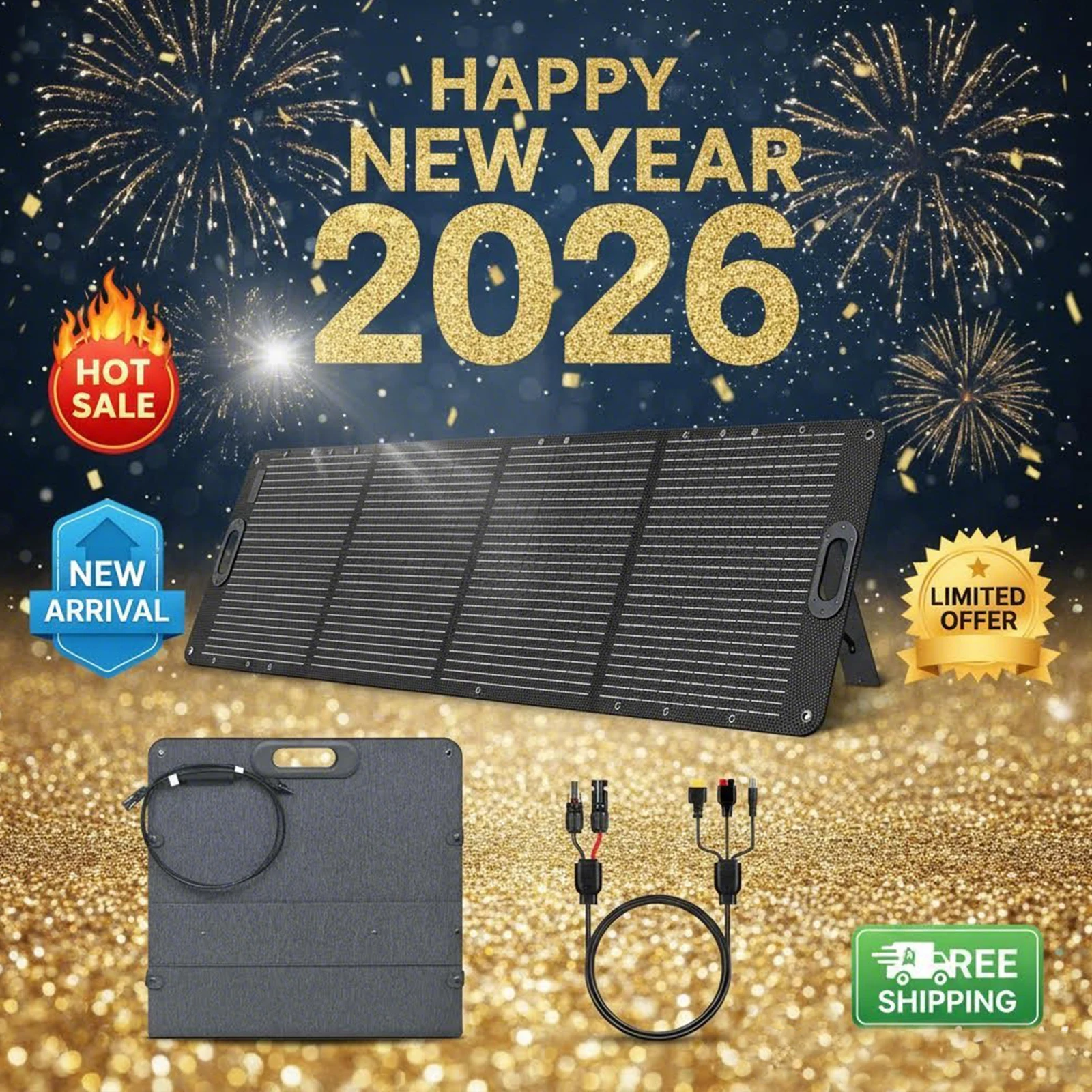 

Портативная солнечная панель UAPOW мощностью 200 Вт для электростанции, предметы первой необходимости в кемпинге, высокая эффективность 25% для экстренной помощи в доме на колесах