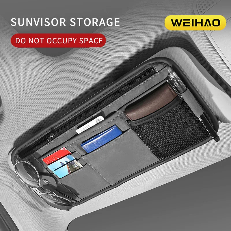 

WEIOHAO Car sunshade storage clip car mounted multifunctional sunshade storage bag glasses ticket certificate storage box